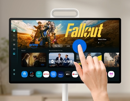 Graphic showing a finger performing a single press gesture on the screen.