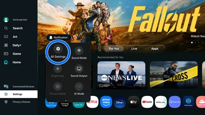 Samsung MovingStyle home screen with Settings open and Multi Control highlighted.