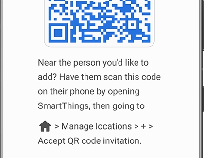 QR code screen with information and a QR code
