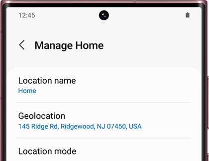 List of options under Manage Home in the SmartThings app