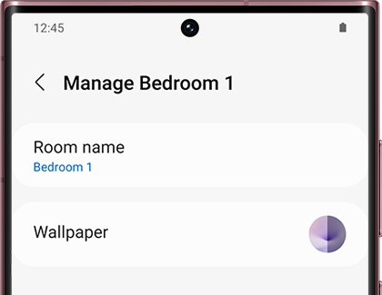 Manage room option listed in the SmartThings app