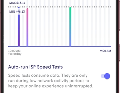 Auto-run ISP Speed Tests switched in the Plume app