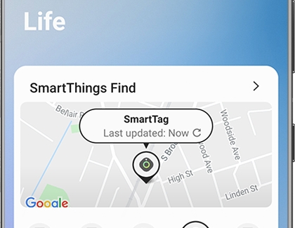 The SmartThings Find card in the SmartThings app