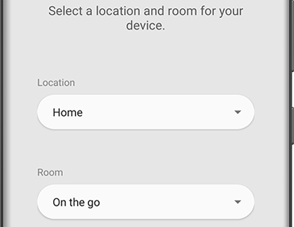 Location and Room selection boxes in the SmartThings app
