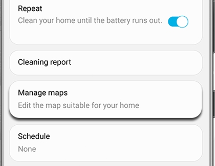 Manage maps highlighted in the SmartThings app for Jet Bot