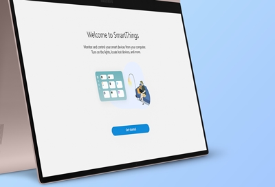 Samsung Galaxy Book displaying the SmartThings app