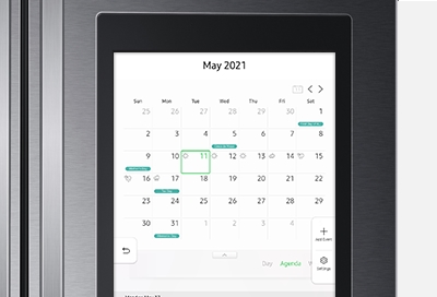 Calendar app on Samsung fridge display