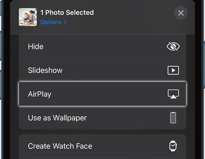 AirPlay highlighted on an iPhone