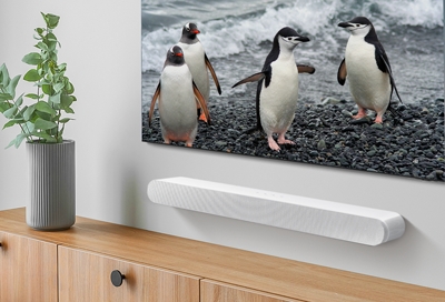 2022 Samsung Soundbar on the wall 