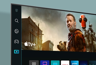 Samsung TV displaying the new Smart Hub