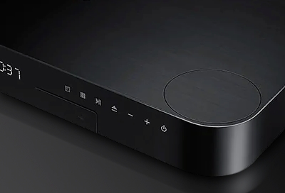 Closeup of Samsung home theater system's central hub