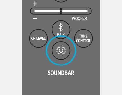Settings highlighted on Soundbar's remote