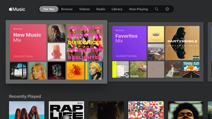 Apple Music App Screen on a Samsung TV