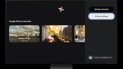 A Samsung Smart TV screen displaying a Privacy settings option.