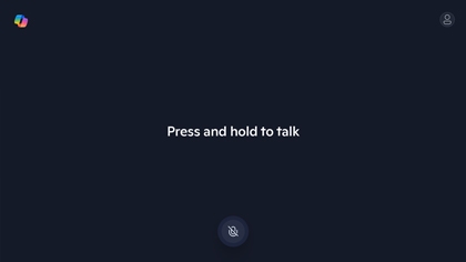 Copilot screen on a Samsung TV showing Press and hold to talk text with microphone icon.
