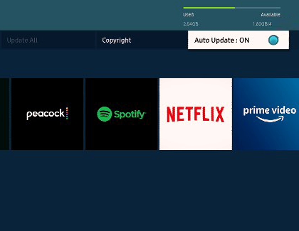 Auto Update switched on with a Samsung smart TV