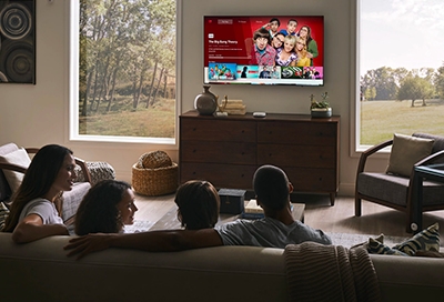 Family watching a Samsung TV