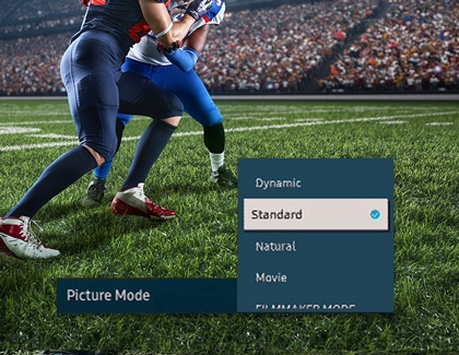 List of Picture Mode options on a Samsung TV