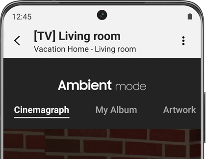 Cinemagraph option selected on Ambient mode on SmartThings app