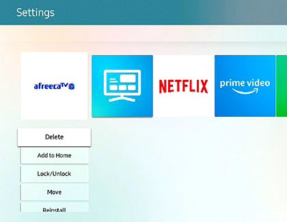 Apps on your Samsung smart TV