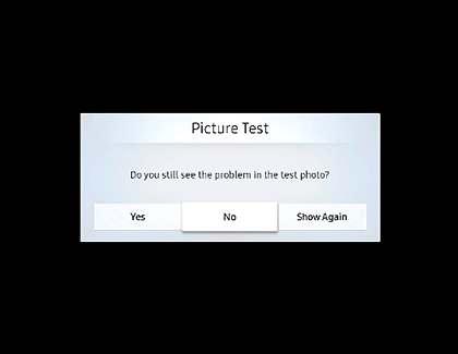 A popup message for the Picture Test