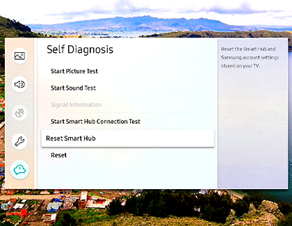 Reset Smart Hub in the Self Diagnosis menu