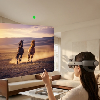 Green dot on the top of the Galaxy XR screen