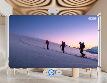 Image of a landscape photo displayed in the Gallery app with the View type button highlighted.