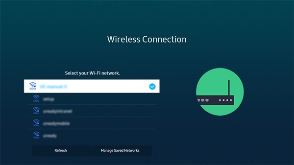 Samsung TV Wi-Fi selection