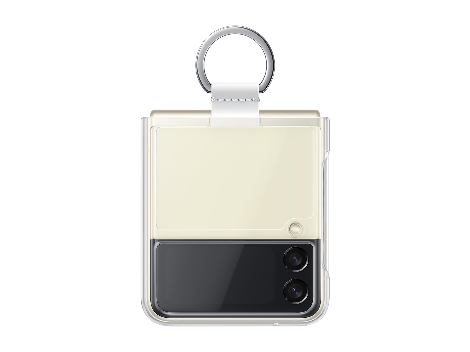 durchsichtig Handy-Hülle Transparent Samsung Clear Cover Smartphone Cover mit Ring EF-QF711 für das Galaxy Z Flip3 5G Schutz Case extra-dünn und griffig