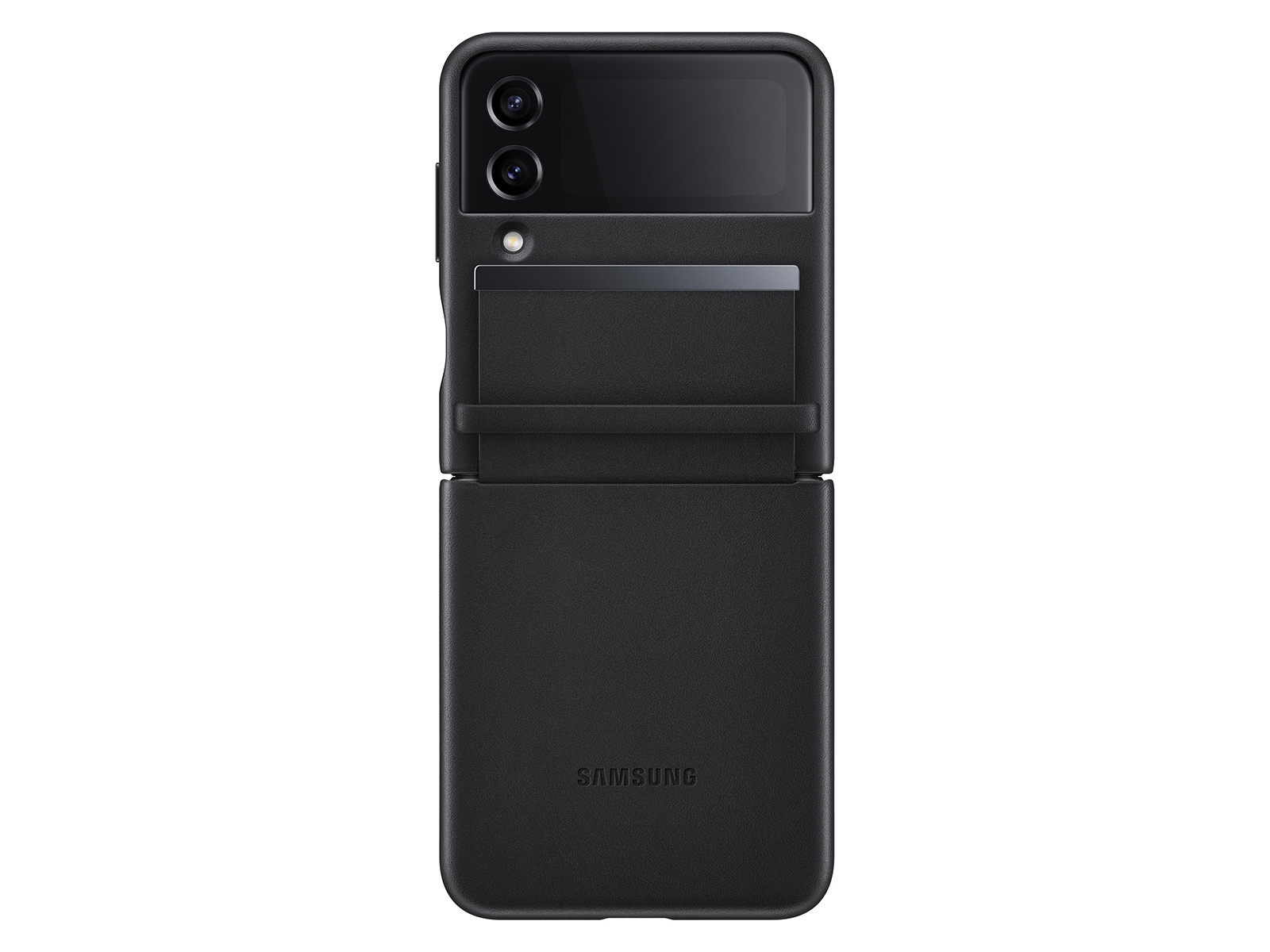 Galaxy Z Flip4 Flap Leather Cover, Black