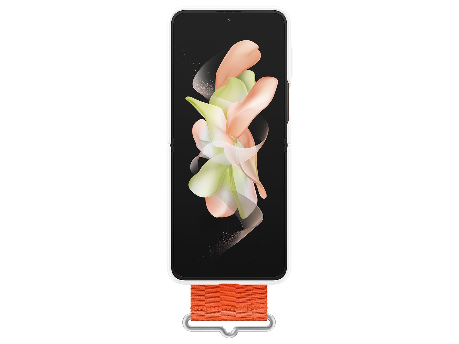 Galaxy Z Flip4 Silicone Cover with Strap White Mobile Accessories -  EF-GF721TWEGUS