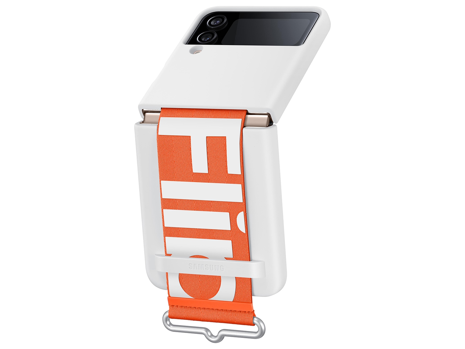 Thumbnail image of Galaxy Z Flip4 Silicone Cover with Strap, White