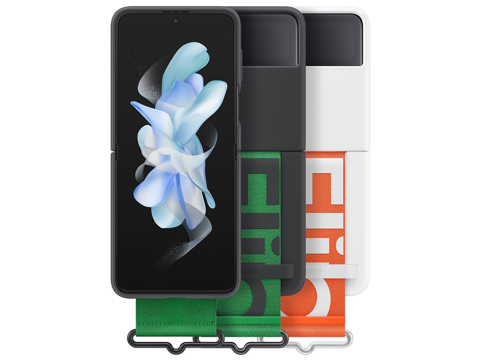 Galaxy Z Flip4 Silicone Cover with Strap White Mobile Accessories -  EF-GF721TWEGUS