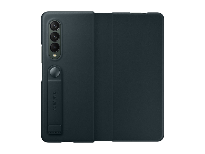 Galaxy Z Fold3 5G Leather Flip Stand Cover, Green Mobile Accessories