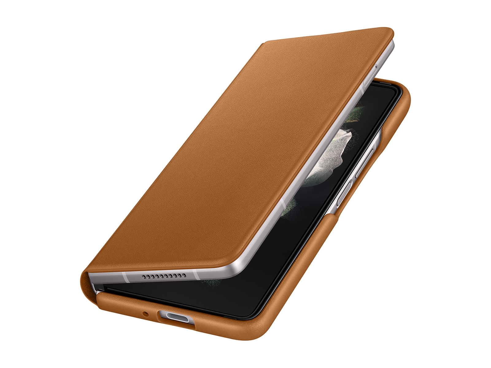 Samsung Galaxy Z Fold4  Z Fold3 Leather Magnetic Flip Case with Tempe