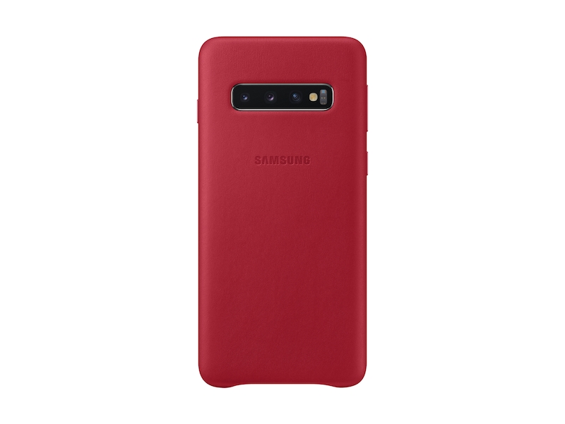 Galaxy S10 Leather Back Cover, Red