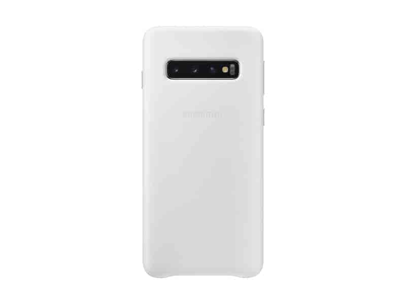 Galaxy S10 Leather Back Cover, White
