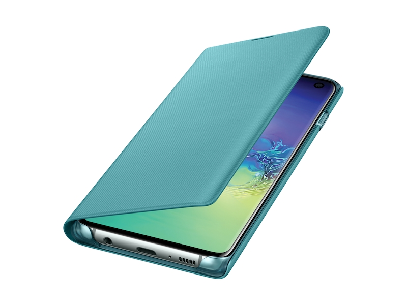 Galaxy S10 LED Wallet Cover, Green Mobile Accessories EFNG973PGEGUS Samsung US