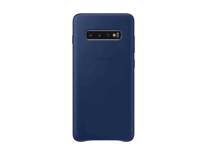 Galaxy S10+ Leather Back Cover, Navy