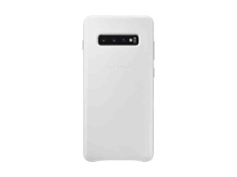 Galaxy S10+ Leather Back Cover, White