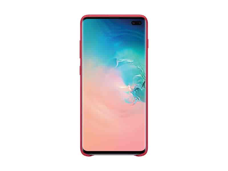 Galaxy S10+ Leather Back Cover, Red