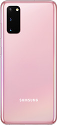 Galaxy S20 in Cloud Pink seen from the rear