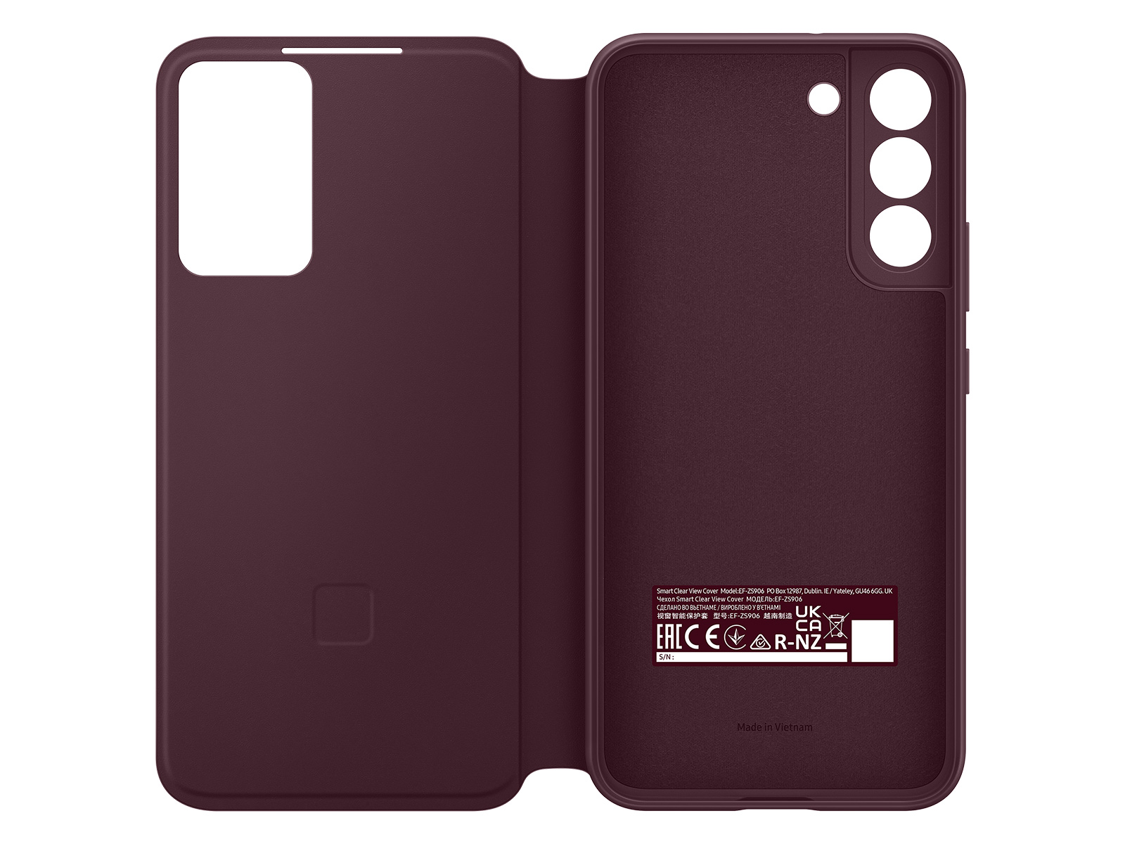 Thumbnail image of Galaxy S22+ S-View Flip Cover, Burgundy