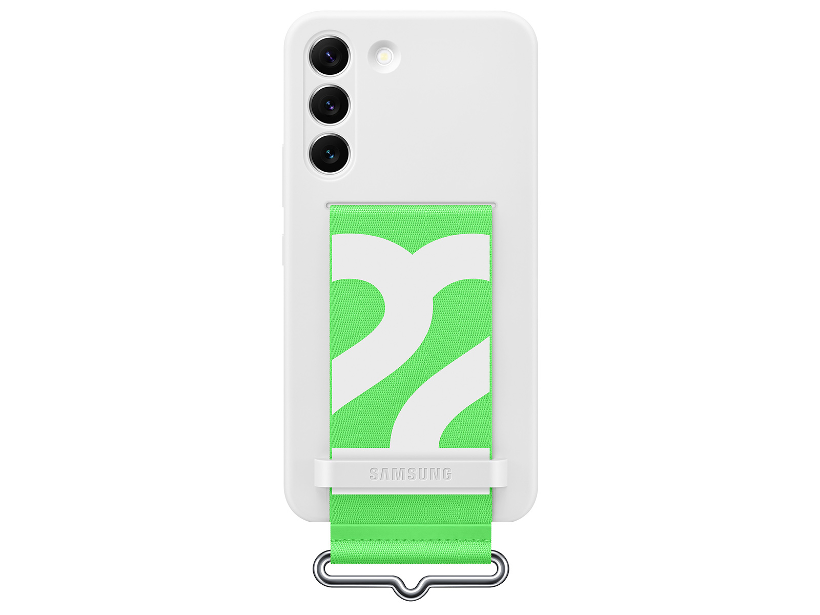 Galaxy S22 Silicone Cover with Strap, White