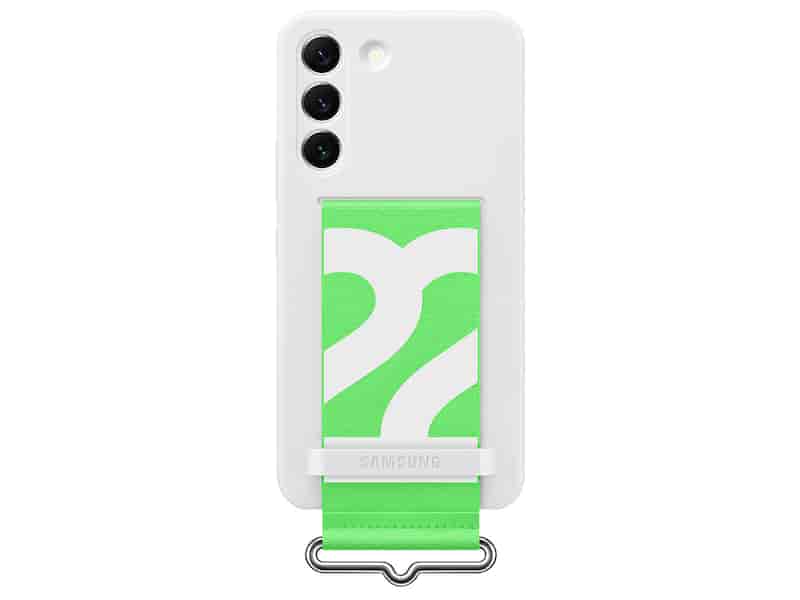 Galaxy S22 Silicone Cover with Strap, White
