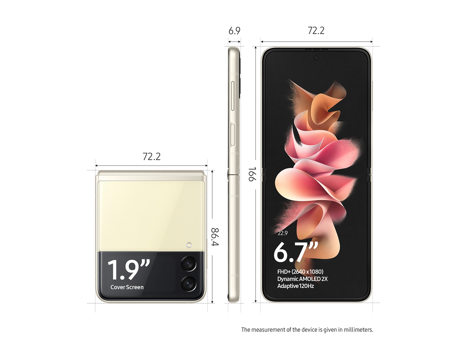 SM-F711UZEBXAA | Galaxy Z Flip3 5G 128GB (Unlocked) Cream