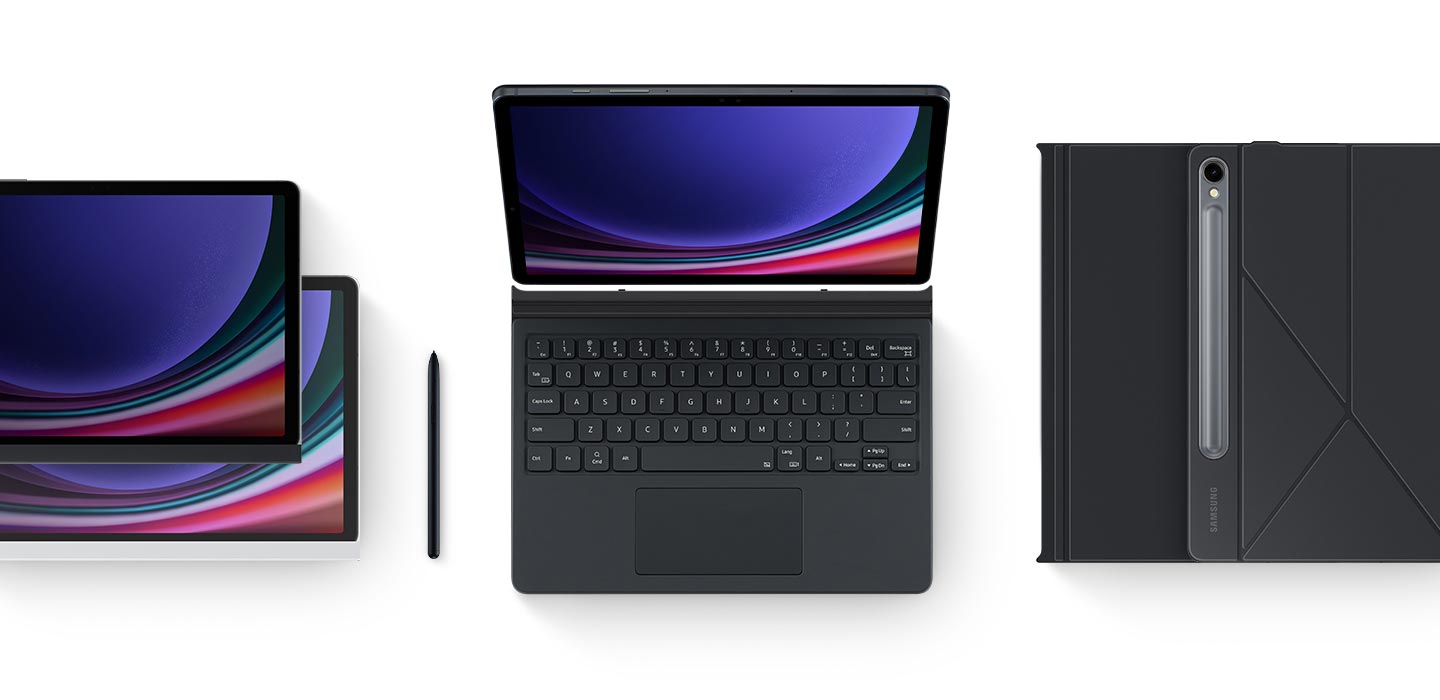 EF DX715 02 Detachable Platform PC - Samsung Book Cover Keyboard - Galaxy Tab S9 | Tab S9 FE