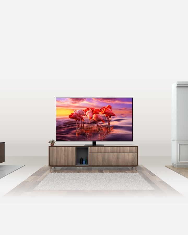 Nice living room with a QLED 4K TV - Carousel Environment