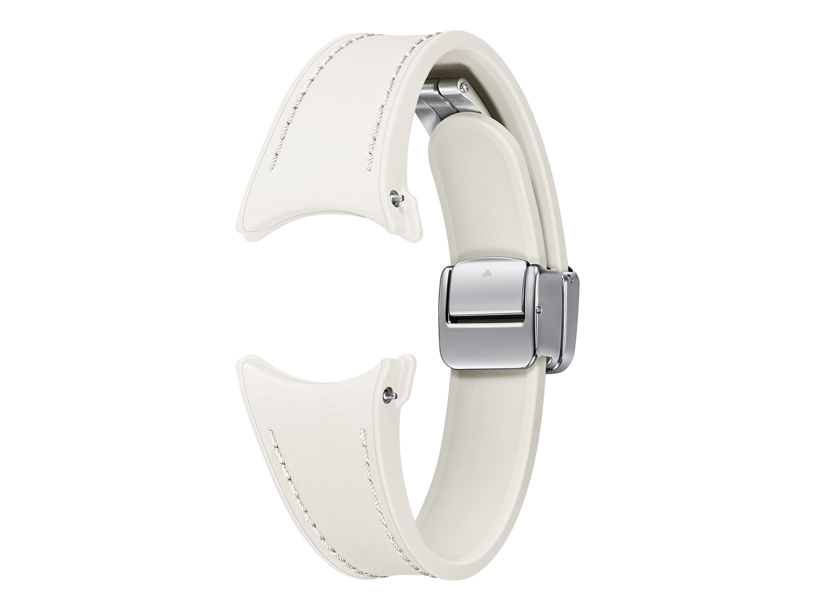 Galaxy Watch D-Buckle Hybrid Eco-Leather Band, S/M, Cream